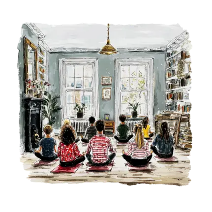 Teenagers participating in a yoga and mindfulness session for holistic mental health