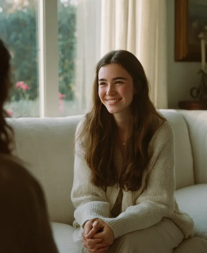 Teenager in a one-to-one session with a case manager