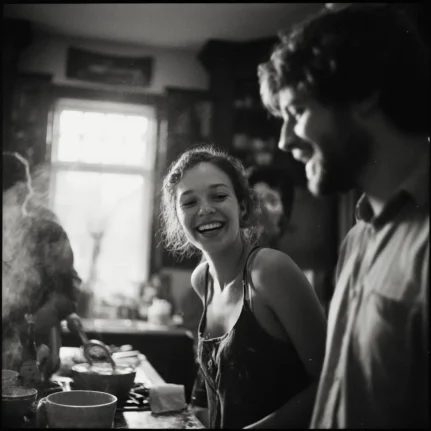 Young adults cooking in group life skills porgramme