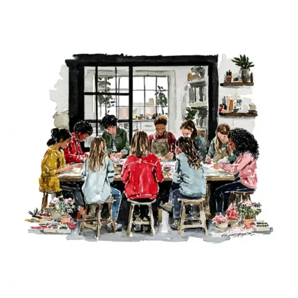 Teenagers participating in a life skills and personal development group