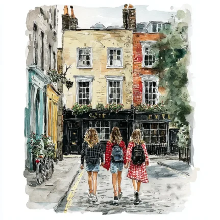 Teenagers enjoying social time together in london