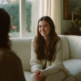 Young adult girl participating in eating disorder therapy