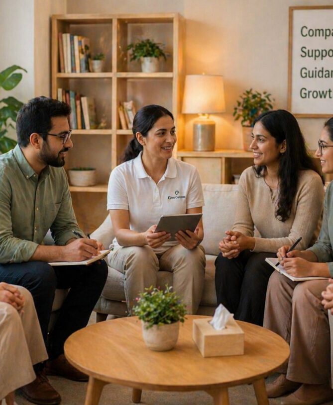 Support team group discussion