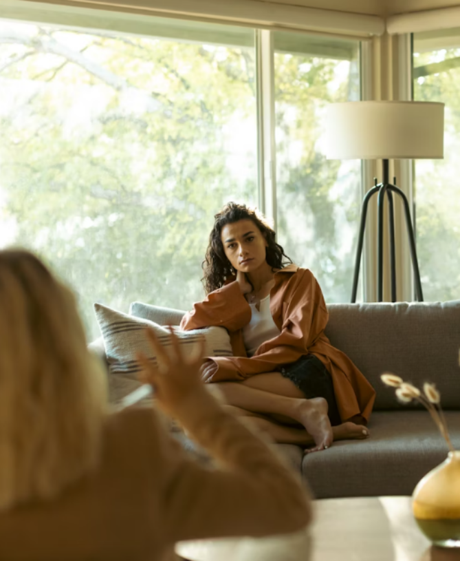 Woman listening during one-to-one session