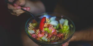 Healthy salad bowl with vegetables