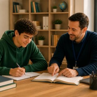 mentor helping student learning session