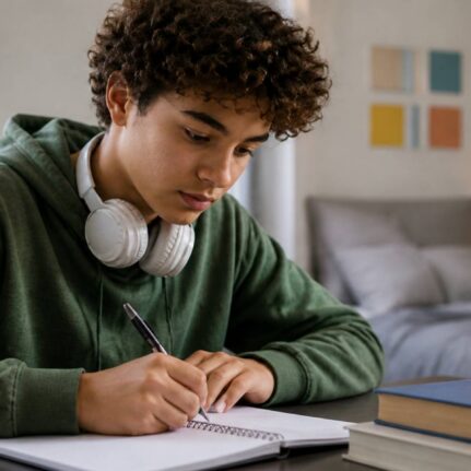 young adult focused study desk