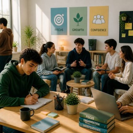 young adults collaborative learning session
