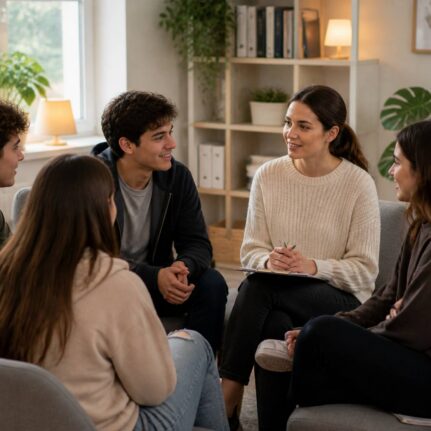 young adults group discussion indoors