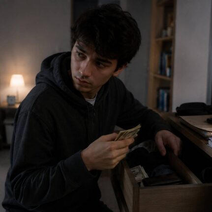 young man worried indoor moment