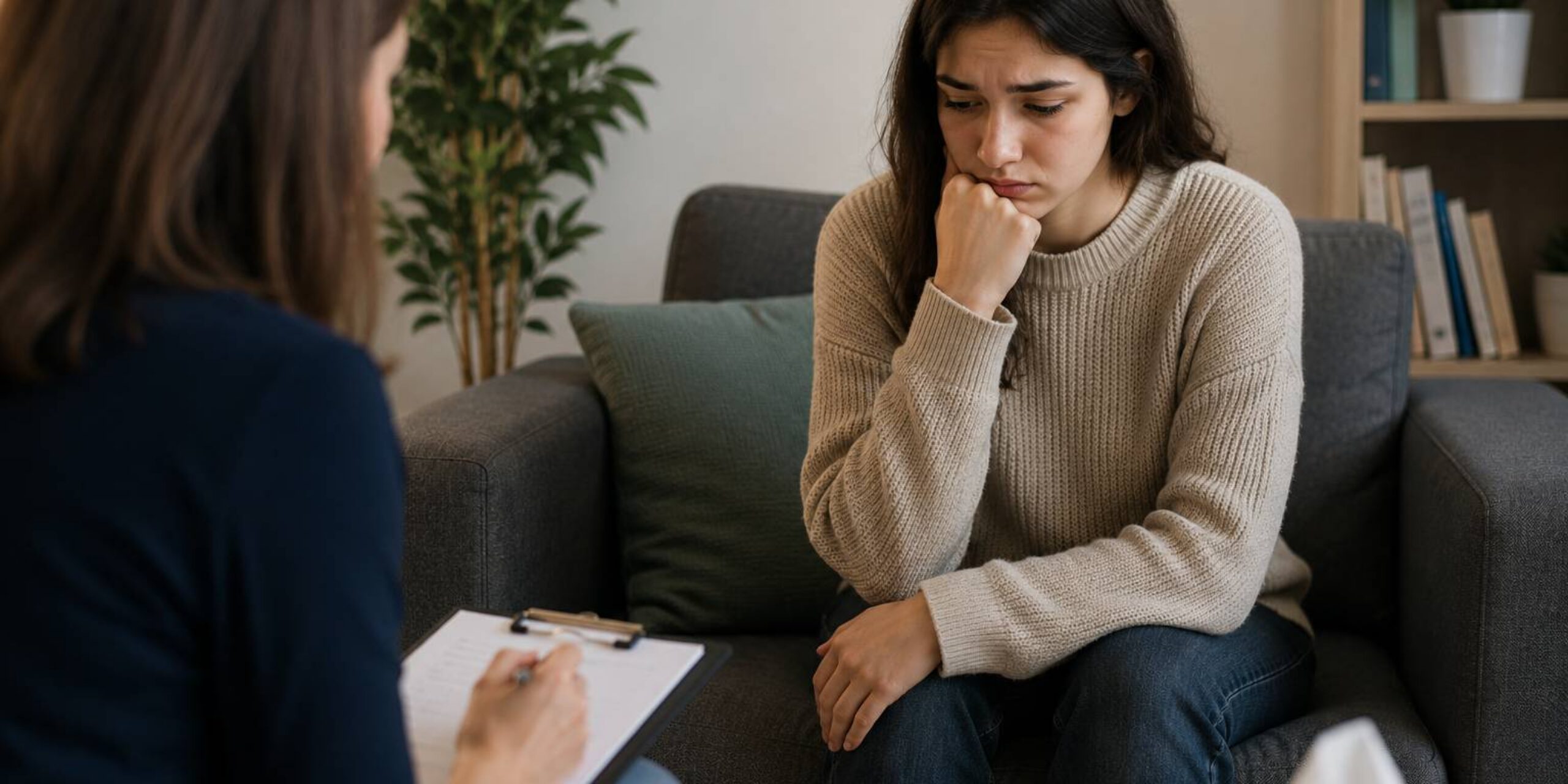 young woman counselling session indoors