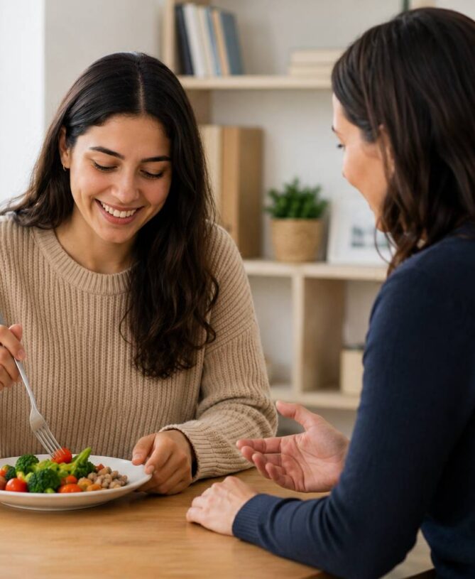 young women healthy meal support
