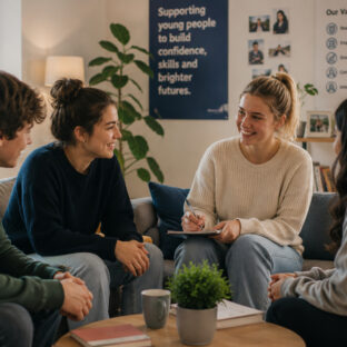Mentor supporting young adults